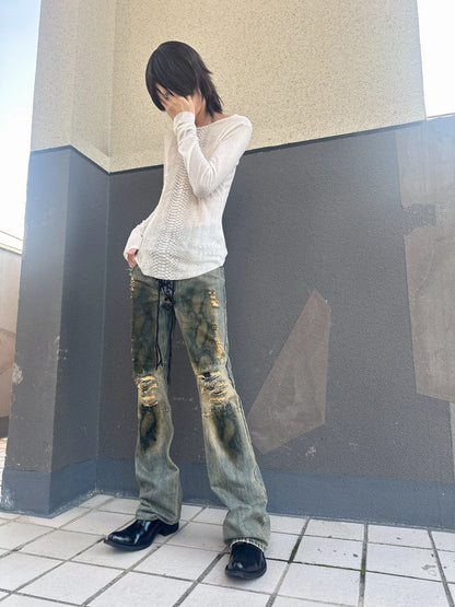 Y2k Snakeskin Print T-shirt Grunge Aesthetics Long Sleeve Knitted Tops Vintage 2000s Streetwear American Retro