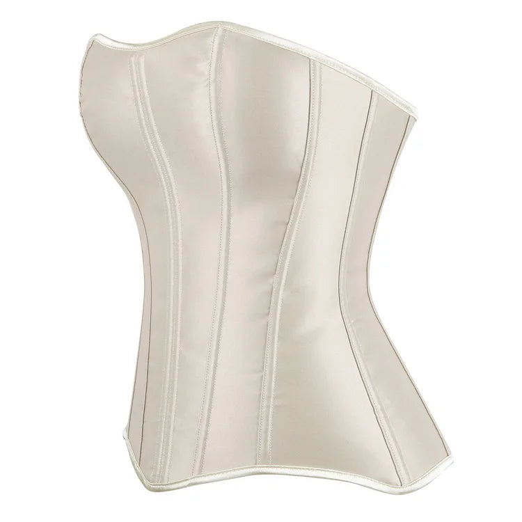 White Sexy Corsets Bustiers for Women Overbust Corset Top Corselet Satin Up Zipper Corsetto Shaper Gothic Korsett Black