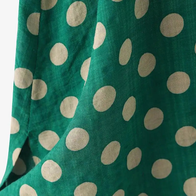 Women Dots Tank Tops 2024 Summer Sleeveless Camis Blouse Korean Fashion Round Neck Shirt Casual Loose Round Neck Tunics