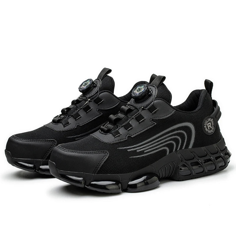 Steel Toe Protection Safety Shoes Men Rotating Button Work Safety Shoes for Men Anti-smash Anti Puncture Work Shoes Sneakers