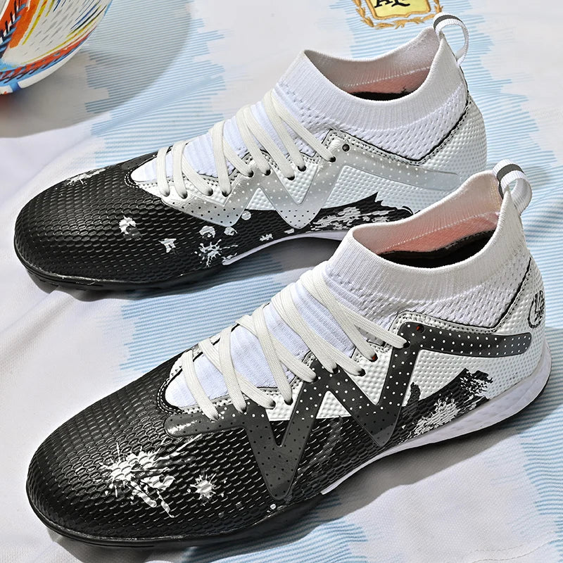 Men New TF Football Boots Society Indoor Original Top Quality Non Slip Male Soccer Shoes Sneakers Ultralight Breathable Ankle