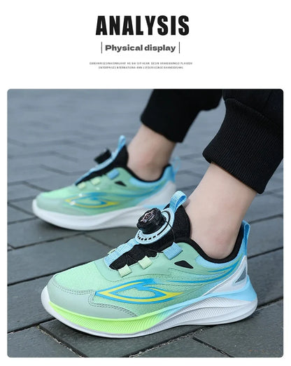 School training boys basketball shoes cushion non-slip tennis shoes mesh bounce sneakers choose buttons children's casual shoes