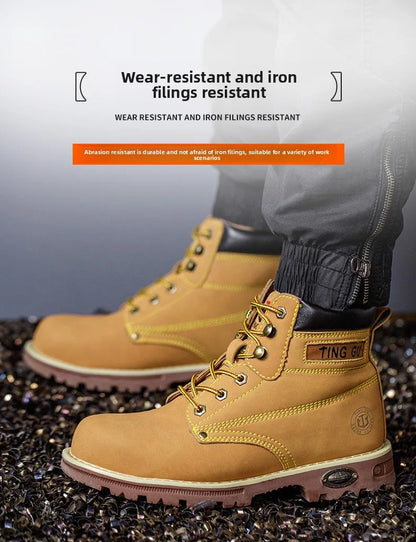 Four Season Labor Protection Shoes Anti Smashing Anti Piercing Steel ToeCap Anti Slip SafetyShoesWear-resistant Protective Shoes