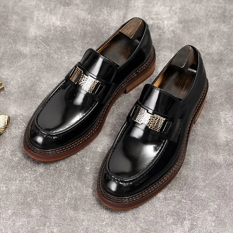 Leather Men Formal Shoes Luxury Brand 2025 Men's Loafers Dress Moccasins Breathable Slip on Brown Driving Shoes Plus Size 37-45