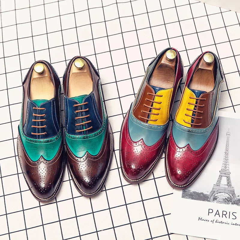 Handmade Mens Dress Designer Bullock Leather Fashion Wedding Italy Office Party Luxury Brand Shoes for Men Loafers Male Shoes 48