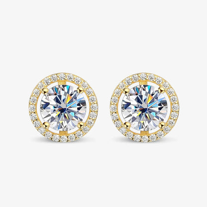 Trendy 1-4CT Full Moissanite Stud Earrings For Women Party Bridal Fine Jewelry S925 Sterling Silver Diamond Earring