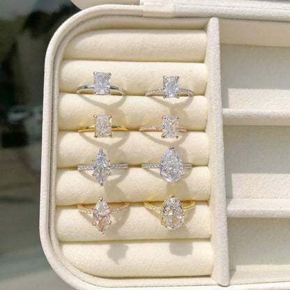 18K Gold Plated 925 Sterling Silver Crushed Ice Cut Lab Sapphire Gemstone Wedding Party Fine Jewelry Rings Wholesale