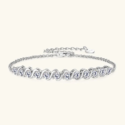 Real 3mm D Color Moissanite Infinity Bracelet for Women 925 Silver Adjustable Chain 2025 Trend Certified Fine Jewelry Gift
