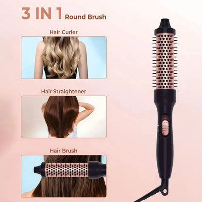 2026 New Curling Thermal Brush PTC Heated Curling Iron Round Brush 32mm Hair Curler Hot Volumizing Brush Styler