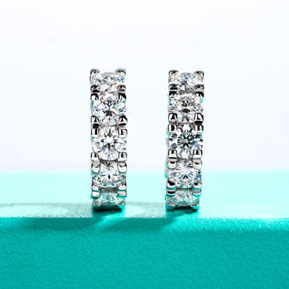 2.6cttw(3mm)/6cttw(4mm) D Color Moissanites Hoop Earrings 925 Sterling Silver Luxury Huggie Earring for Women Jewelry