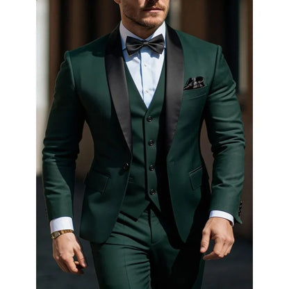 Men's 3pcs Suit Set Jacket Vest Pants, Prom Party Wedding Business Suits for Men мускульный костюм wedding suits for men