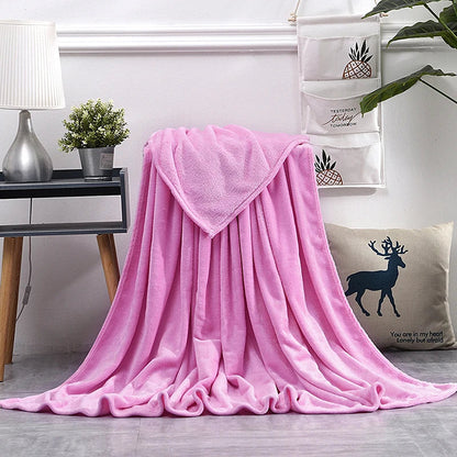 Solid Color Flannel Blanket Soft Warm Coral Fleece Velvet Blanket Winter Sheet Sofa Office Air Conditioning Yoga Nap Blanket