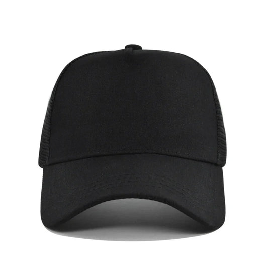 Customized Logo Hard Top 5 Panels Mesh Baseball Cap For Men Women Advertising Cap Breathable Sun Hat Solid Color Visor Gorra