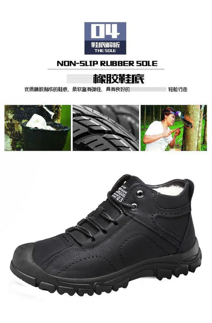 Winter New Cotton Shoes Plus Fleece Thick Casual Sports Shoes Men's High Top Leather Shoes Fashion Snow Boots