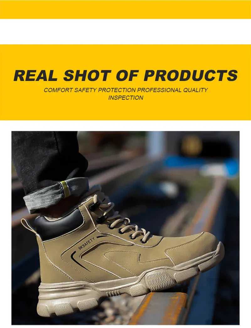 Safety Protective Boots Work Safety Shoes Men Winter Safety Boots Anti-puncture Work Shoes Steel Toe Work Boots Indestructible