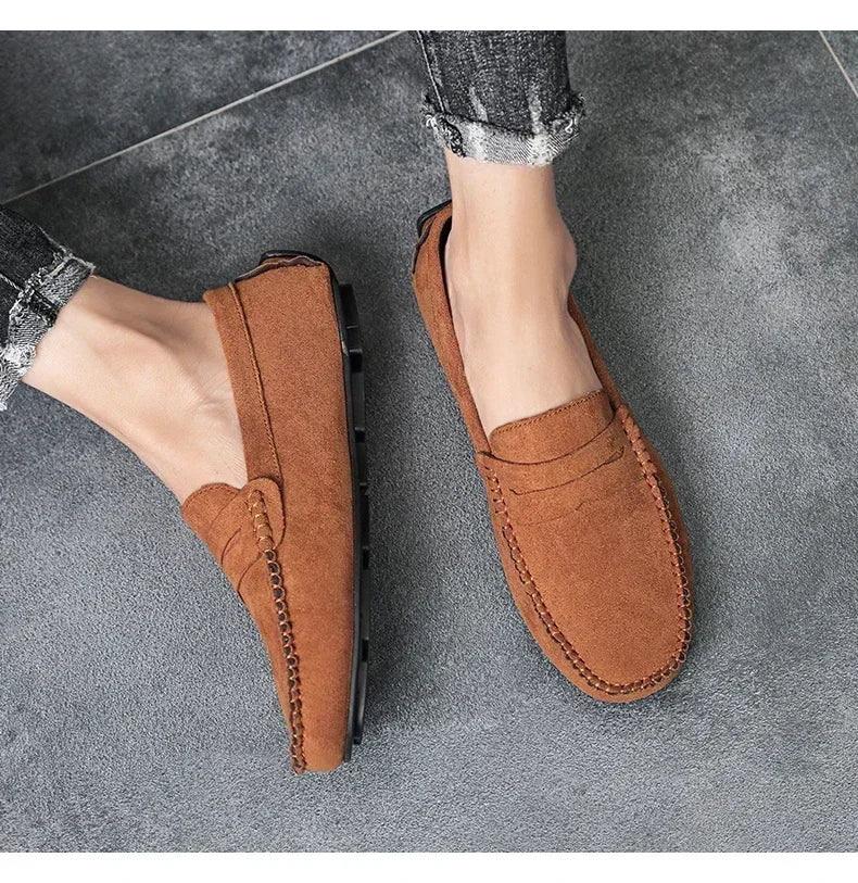 Fashion Suede Men Casual Shoes Breathable Comfort Slip-on Mens Driving Shoes Luxury Brand Men Loafers Mens Lazy Shoes Moccasins