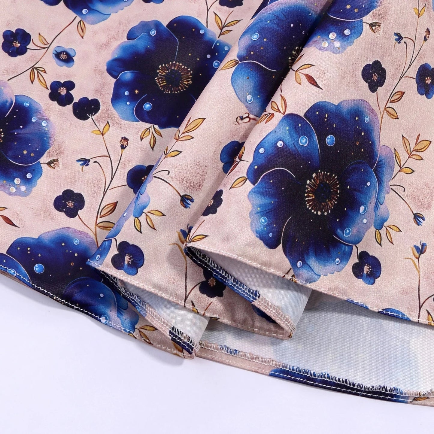 2026 summer new dress Europe and the United States small fly sleeve printed dress little girl host high-end performance clothing