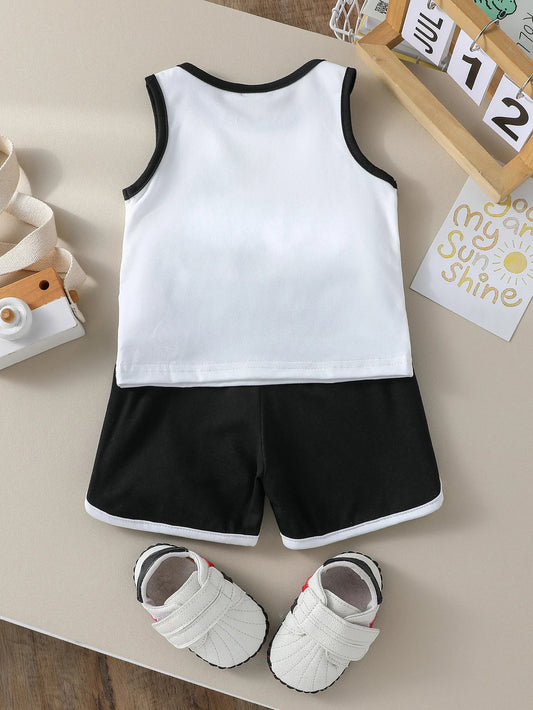 Baby Boys Sets Kids Vest Suit 2PCS Print Letter Set Summer T-Shirt  Shorts Clothes Children Boys Sleeveless Suit Wear Clothes