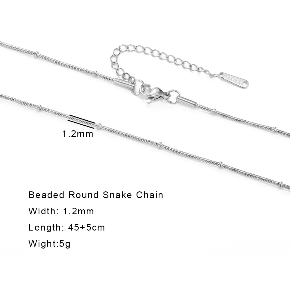Stainless Steel Gold Color Chain Necklace Women Minimalist Cuban Paperclip Twisted Snake Chain Fashion Jewelry Wholesale
