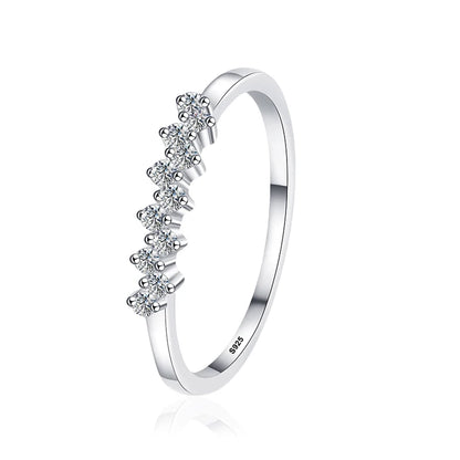 Full 1.5mm D Moissanite Rings for Women 925 Sterling Silver Lab Diamond Wedding Ring Stackable Ring Band Gemstone