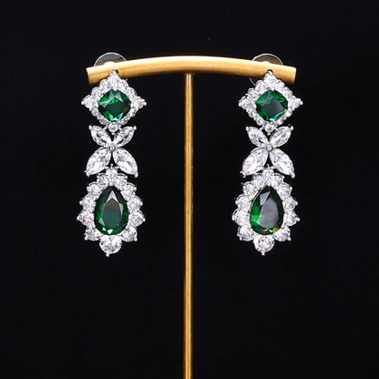 Unique Popular Jewelry 4-Piece Bridal Zirconia Women's Party Jewelry Set Dubai Nigeria CZ Crystal Wedding Jewelry Set
