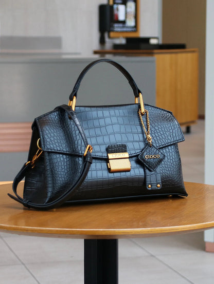 2025 new retro blue snake-shaped high-grade handbag fashion luxury luxury handbag lightweight large-capacity one-shoulder messen