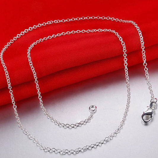 5pcs/lot 925 Sterling Silver Chain necklace,Fashion Men/Women DIY Jewelry Rolo Chain 1mm Necklace 16 18 20 22 24"