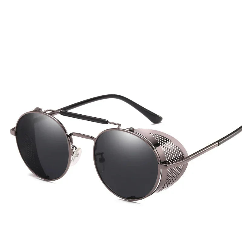 Retro Round Metal Sunglasses Steampunk Men Women Brand Designer Glasses Oculos De Sol Shades UV Protection