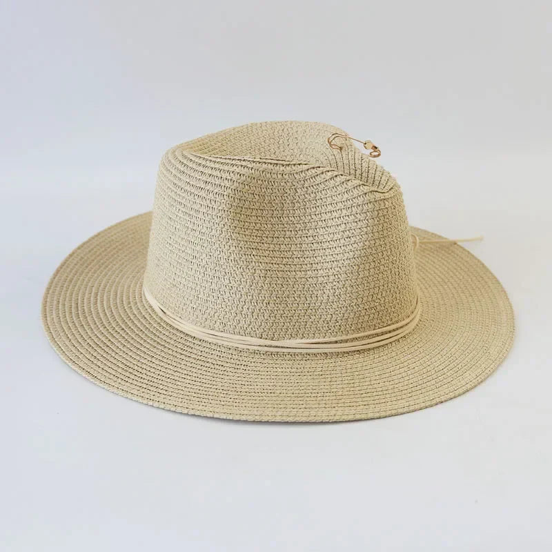 Big Size  Summer Sun Hats Ladies Fashion Girl Beach Straw  Hat Luxury Grass Jazz Top Panama Hat Womens 60cm Large Head