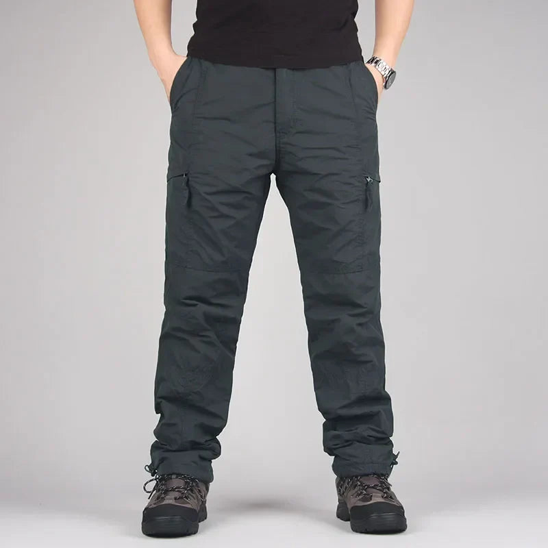 Men's Fleece Cargo Pants Winter Plush Tactical Pants Casual Joggers 3XL Korean Loose Hiking Running Warm Thermal Trousers