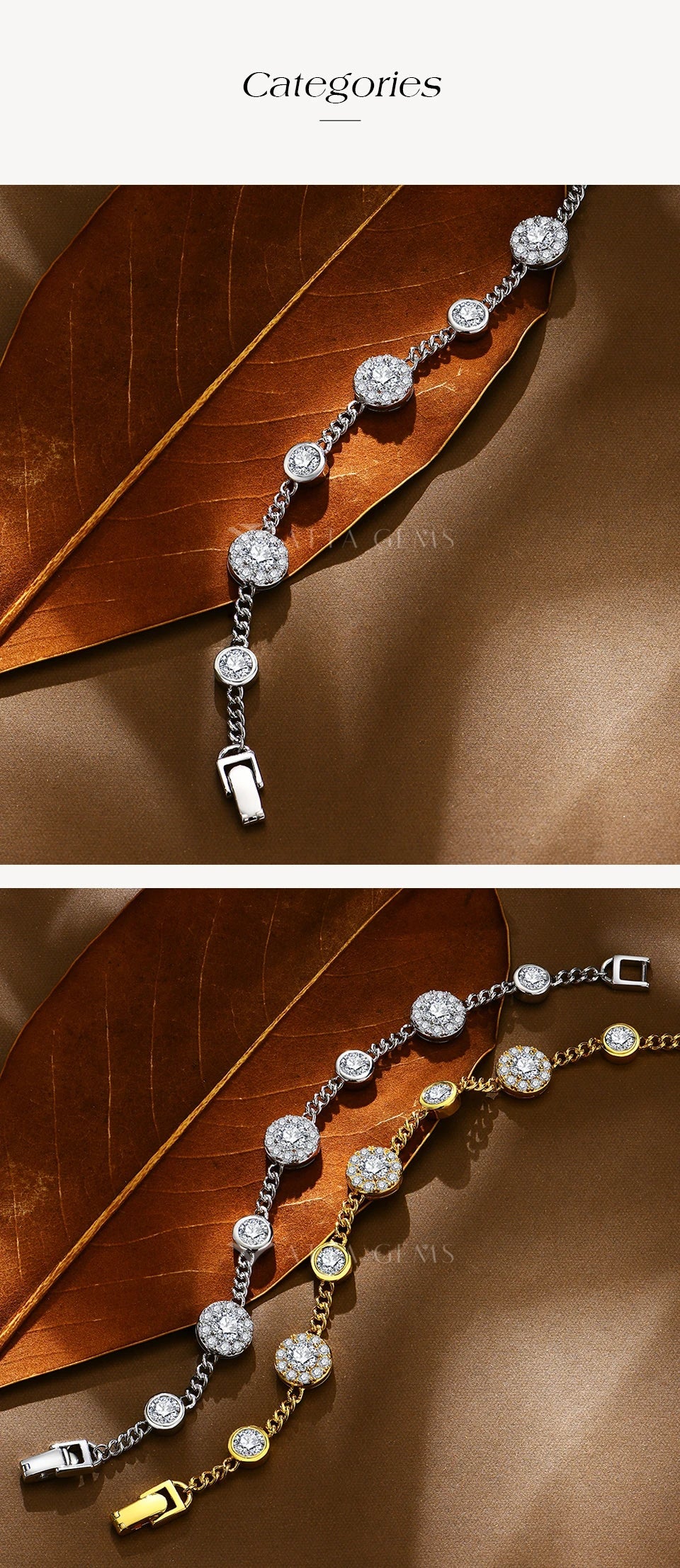 Luxury Moissanite Bracelet for Women S925 Silver Yellow Gold Plated Round halo D Color VVS1 Diamond Wedding Jewelry New
