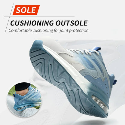 Ultra light work shoes for men, with cushioning, anti impact, anti puncture, comfortable, breathable and safe shoes