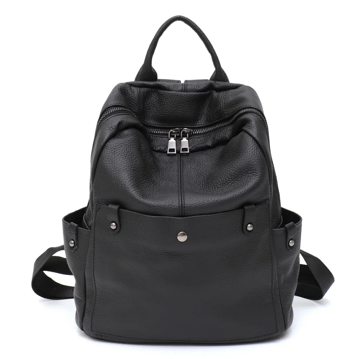 Soft Genuine Cowhide Daily Backpack Women Men Spacious Multi Pockets Fashion Casual Versatile Knapsack Travel Business College