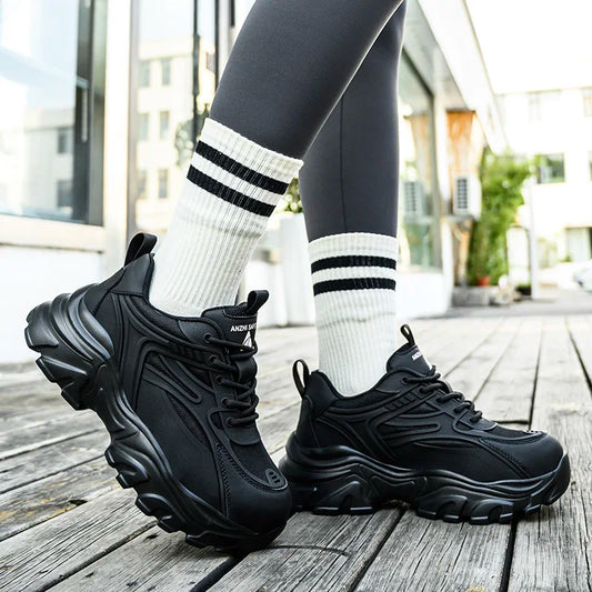 Lace-up Safety Work Shoes For Women Steel Head Boots Female Indestructible Construction Non Slip Platform Work Shoes