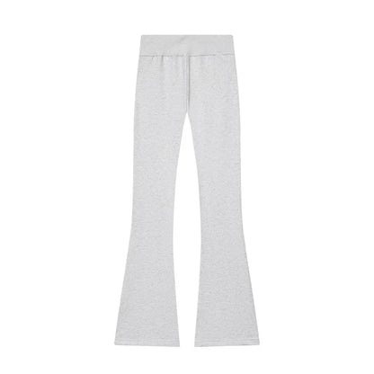 Women's Suits Flare Pants Sets 2 Piece Set Fleece Elastic Waist Trouser Suit Cropped Sweatshirts Jacket Two-Piece Set