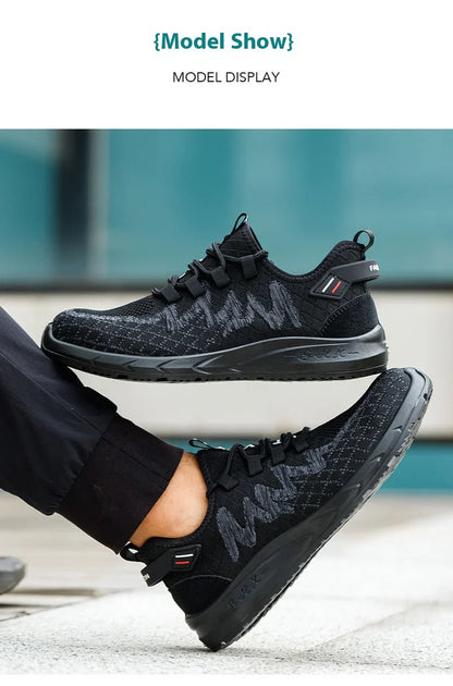 Light Breathable Sneaker Safety Shoes Steel Toe Shoes for Men Anti-slip Anti-impact Anti-puncture Outdoor Work Security Shoes