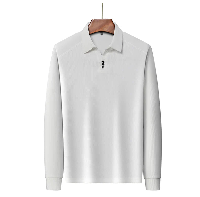 High quality brand long sleeve men's polo shirt autumn fashion customization high-end slim fit top casual business T-shirt