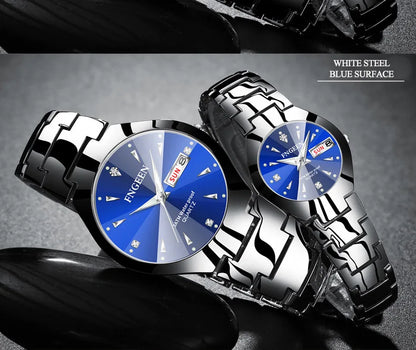 5808 Relogio Feminino Couple Watch Men Quartz watch for Lovers Luxury Womens wristwatch Stainless Steel Waterproof