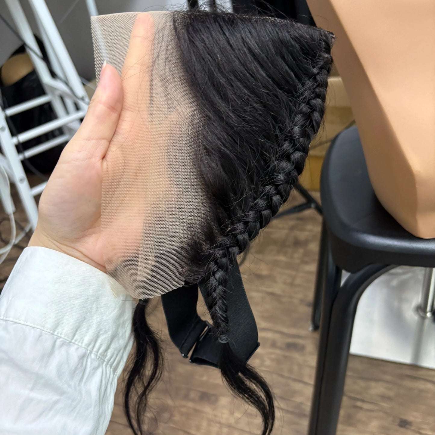 13x4 Transparent Lace Frontal with Braids 10 Inches Natural Brazilian Remy Hair Lace Frontal with Baby Hair for Women Girls