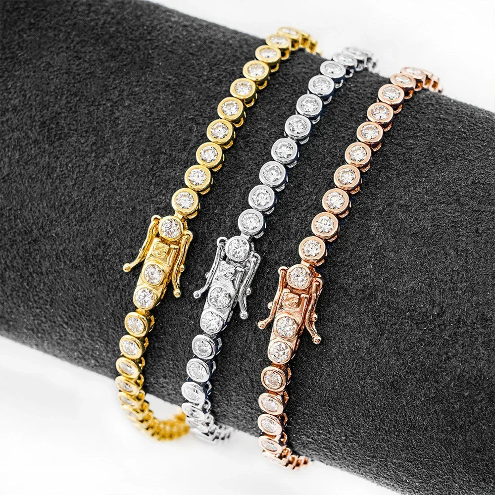 Sparkling 0.1ct 3mm Moissanite Tennis Bracelet with GRA for Women Party Fine Jewelry S925 Sterling Silver Diamond Bracelets