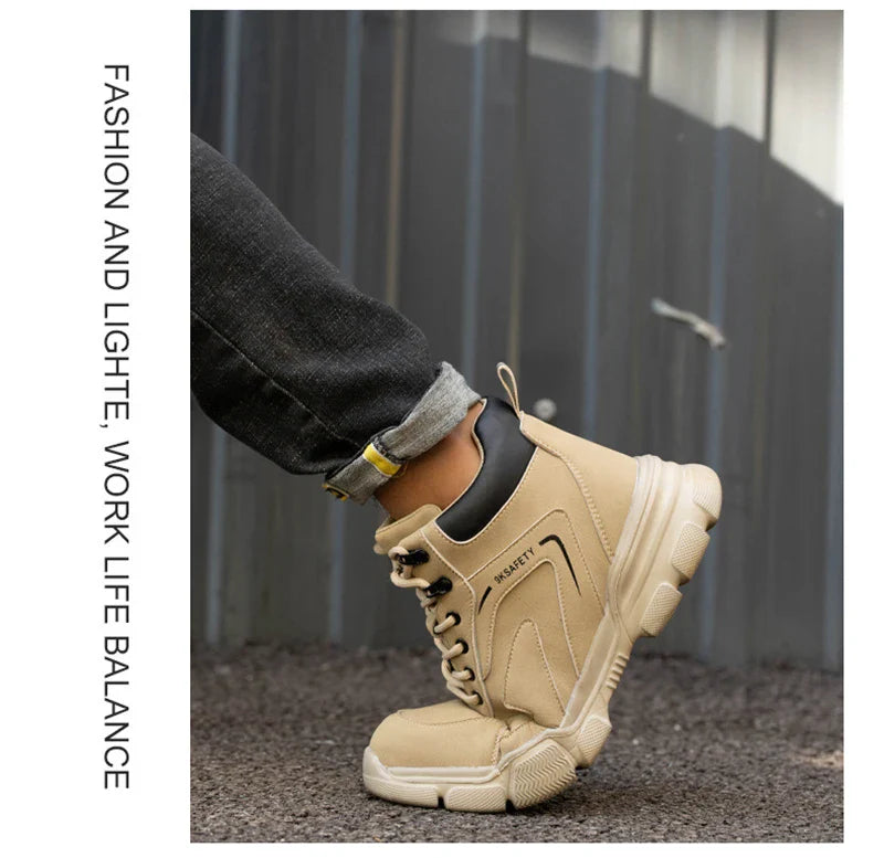 Safety Shoes Man Steel Toe Anti-Puncture Men's Work Shoes Men's Safety Boots Lightweight Men's Boots Security Protective Boot
