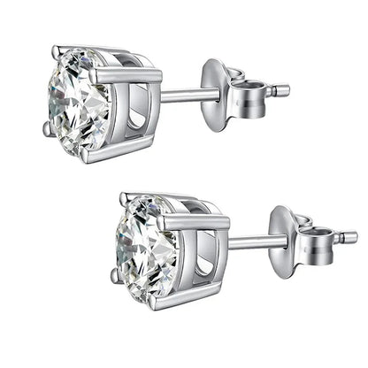 0.5-5carat Round brilliant Cut Moissanite Chain Earrings for Women Solitaire Lab Diamond Stud/Drop Earring 925 Silver with GRA