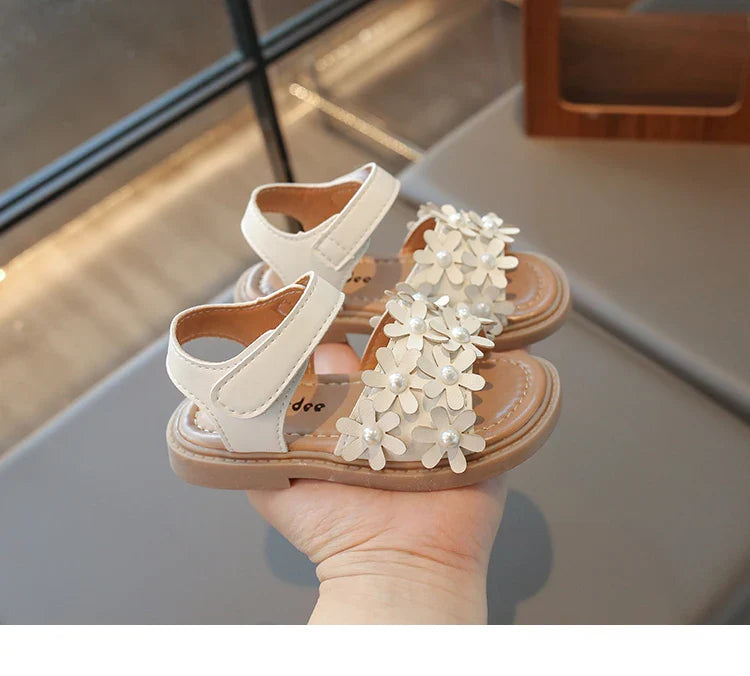 Little Girl's Shoes Bowknot New Summer Girls' Open-toe Sandals Princess Style, Beach Shoes, Soft Sole, Non-slip and Comfortable