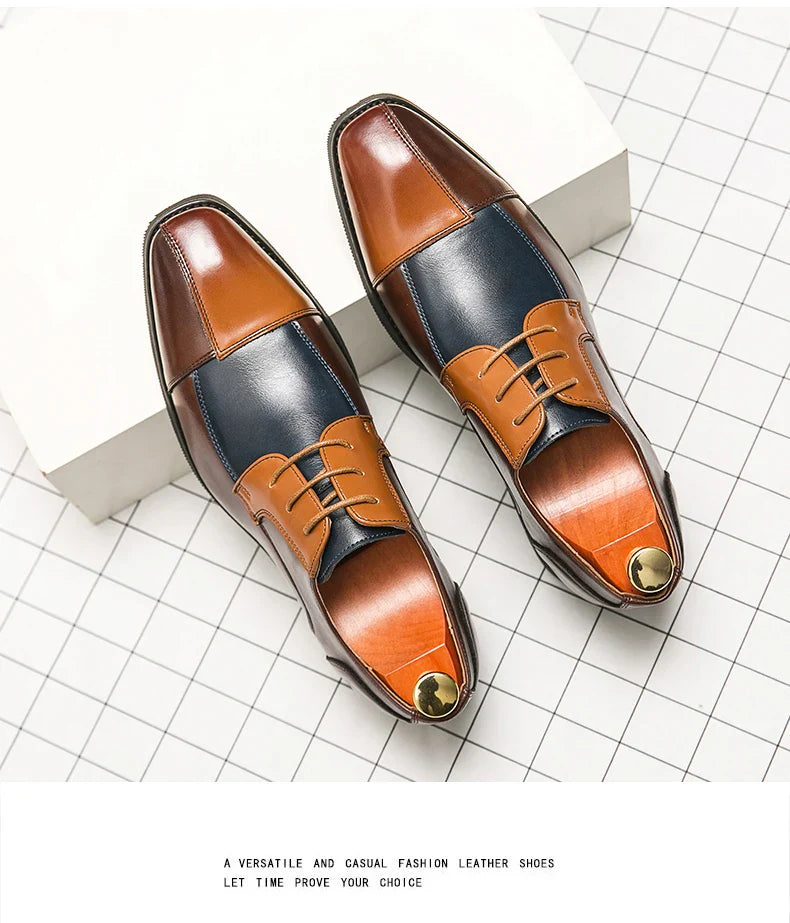 British Dress Social Leather Shoes Men Classic Brogues Office Casual Business Shoes For Men Large Size Formal Leather Shoes Man