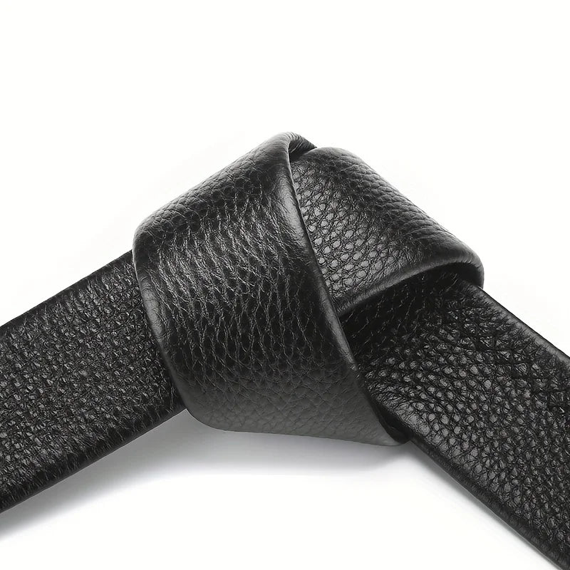 Men'S Belt Metal Automatic Buckle High Quality Business Work Belt Paired With Jeans Cheap Belt, Gift For Father And Boyfriend