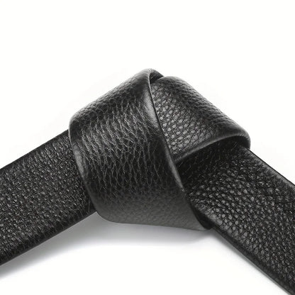 Men'S Belt Metal Automatic Buckle High Quality Business Work Belt Paired With Jeans Cheap Belt, Gift For Father And Boyfriend