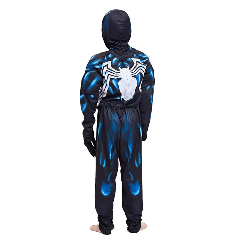 Kids Black Spider Costume  Superhero Costume Onesie 3D Spandex Unisex Jumpsuit Bodysuit for Kids Halloween Cosplay