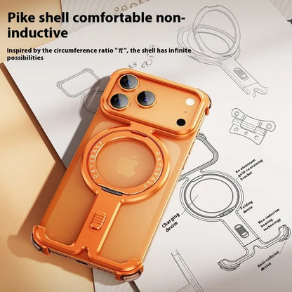 iPhone 17 Pro Max 17 Pro Phone Case Magnetic With 360°Rotation Stand Frameless Shell Magsafe Shockproof Protector Cover