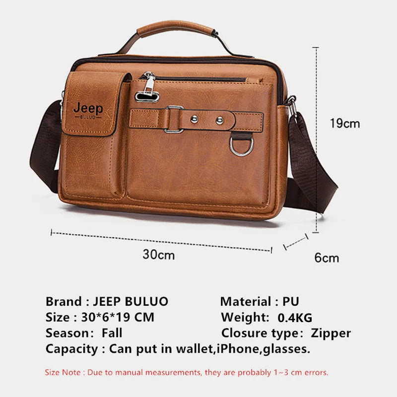 Multi-function Business Handbags Men New Man's Shoulder Bags Large Capacity Leather Messenger Bag Crossbody Big Brand