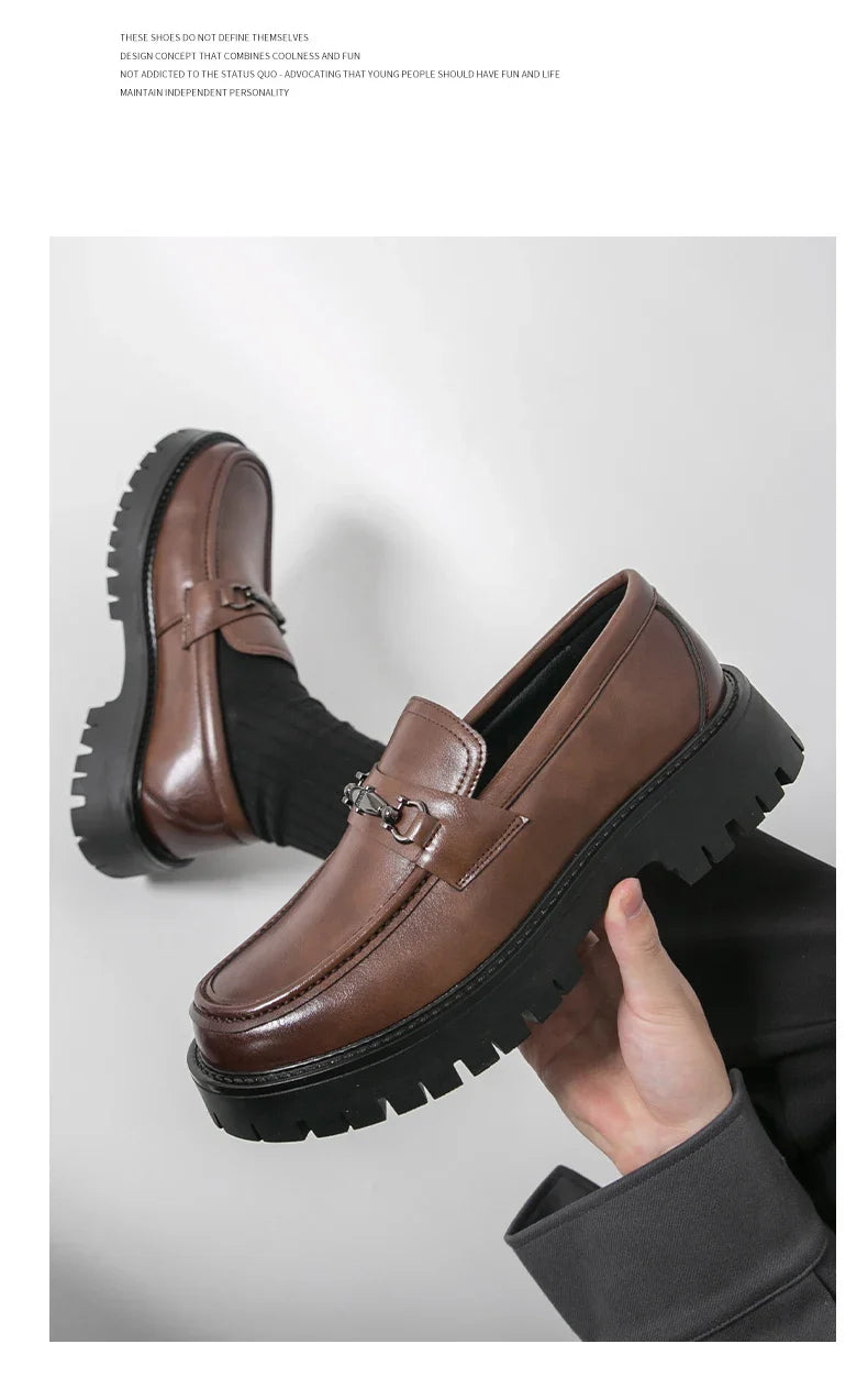 Trend Platform Casual Business Leather Shoes Men Formal Office Social Leather Loafers Male Derby Shoes Men's Dress Shoes